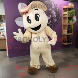 Beige Grape mascot costume...