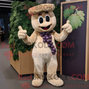 Beige Grape mascot costume...