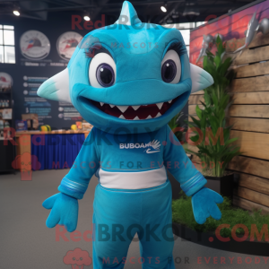 Cyan Barracuda mascot...