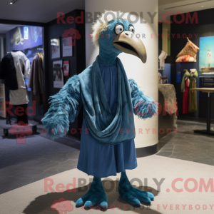 Blue Ostrich mascot costume...