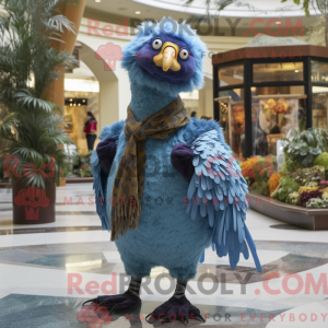Blue Ostrich mascot costume...
