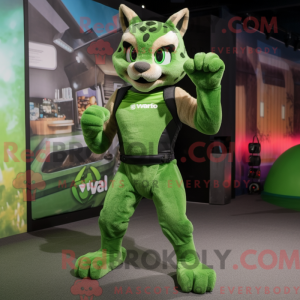 Grønn Lynx-maskotdraktfigur...