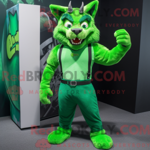 Green Lynx mascot costume...