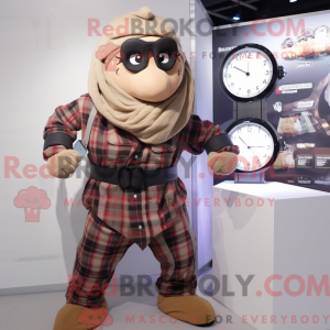 Tan Ninja maskot kostume...