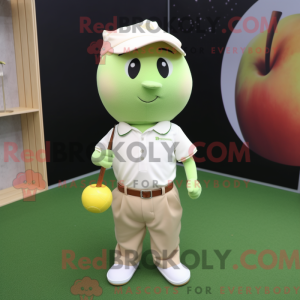 Beige Apple mascot costume...