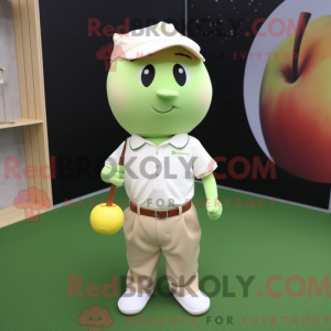 Beige æble maskot kostume...