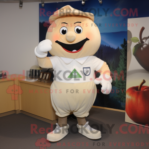 Beige æble maskot kostume...