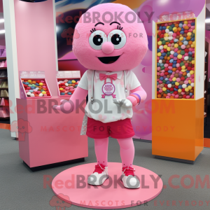 Pink Candy mascot costume...