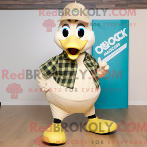 Beige Peacock maskot...