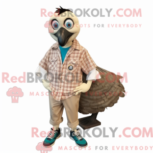 Beige Peacock mascot...