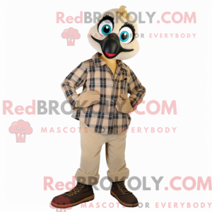 Beige Peacock mascot...