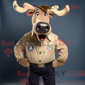 Tan Moose maskot kostume...