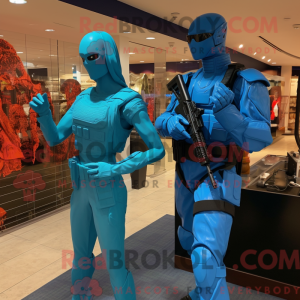 Costume de mascotte Cyan Gi...
