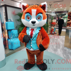 Cyan Red Panda mascot...