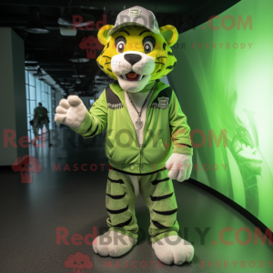 Lime Green Tiger maskot...