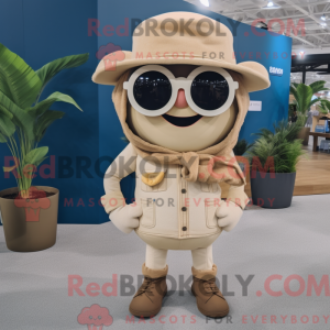 Beige Chief mascot costume...