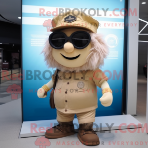 Beige Chief mascot costume...