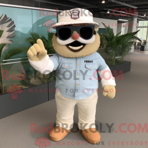 Beige Chief maskot kostume...