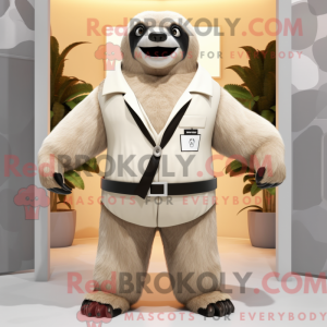 Tan Giant Sloth mascot...