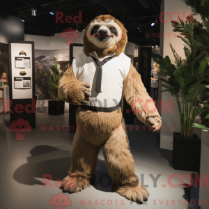 Tan Giant Sloth mascot...