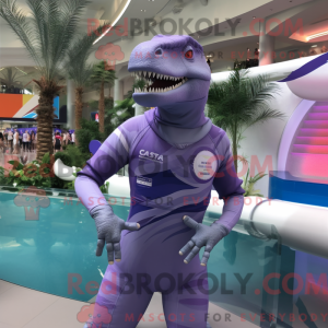 Lavendel Allosaurus maskot...