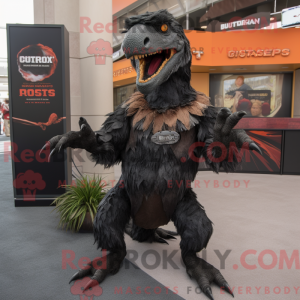 Black Utahraptor mascot...