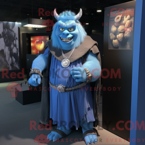 Blauwe Ogre mascottekostuum...