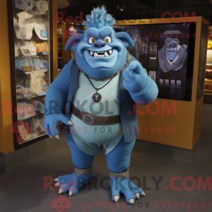 Blue Ogre maskot kostume...
