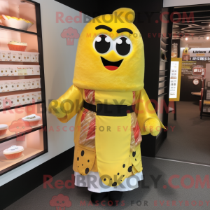 Gele Sushi mascotte kostuum...