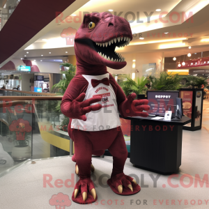 Maroon Tyrannosaurus mascot...