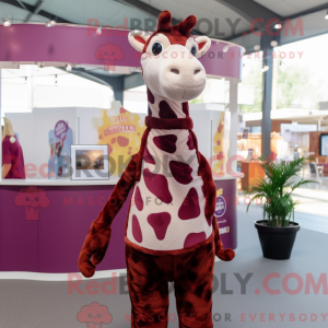 Maroon Giraffe mascot...