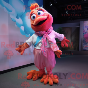 Pink Clown Fish mascot...