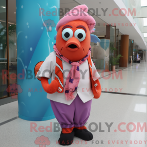 Pink Clown Fish mascot...