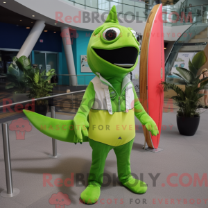Lime Green Swordfish mascot...