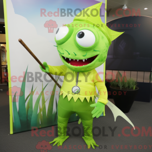 Lime Green Swordfish mascot...