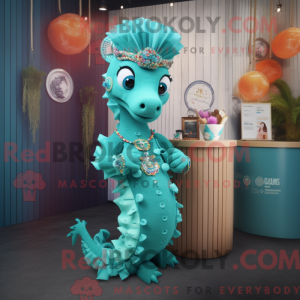 Teal Seahorse mascot...