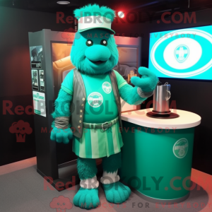 Turquoise Green Beer mascot...