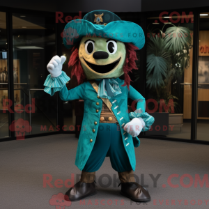 Blågrøn Pirate maskot...