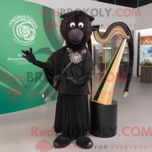 Black Celtic Harp mascot...