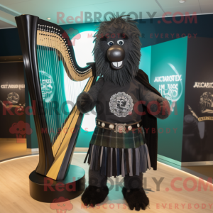 Black Celtic Harp mascot...