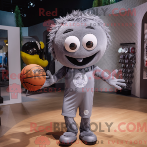 Gray Basketball Ball mascot...