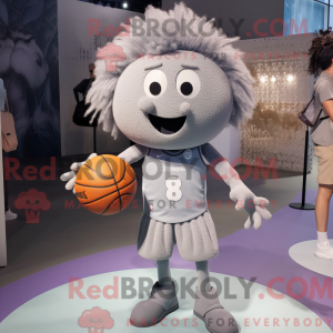 Gray Basketball Ball mascot...