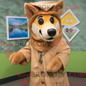 Tan Dingo mascot costume...