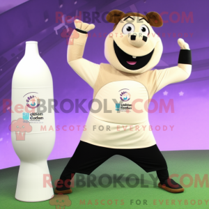 Beige Bottle Of Milk maskot...
