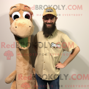 Tan Brachiosaurus mascot...
