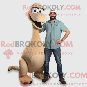 Tan Brachiosaurus mascot...