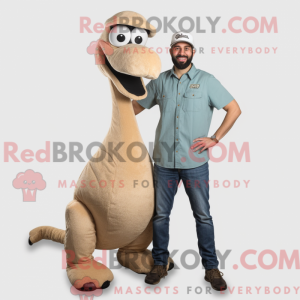 Tan Brachiosaurus maskot...