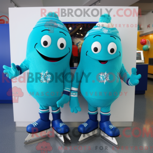 Cyan Pair Of Ice Skates...