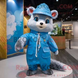 Blue Marten mascot costume...