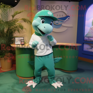 Grøn delfin maskot kostume...